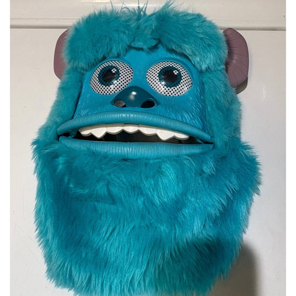 Disney Pixar Monsters, Inc. Sulley moving mouth mask with soft teal fur